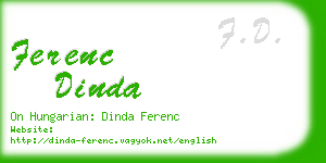 ferenc dinda business card